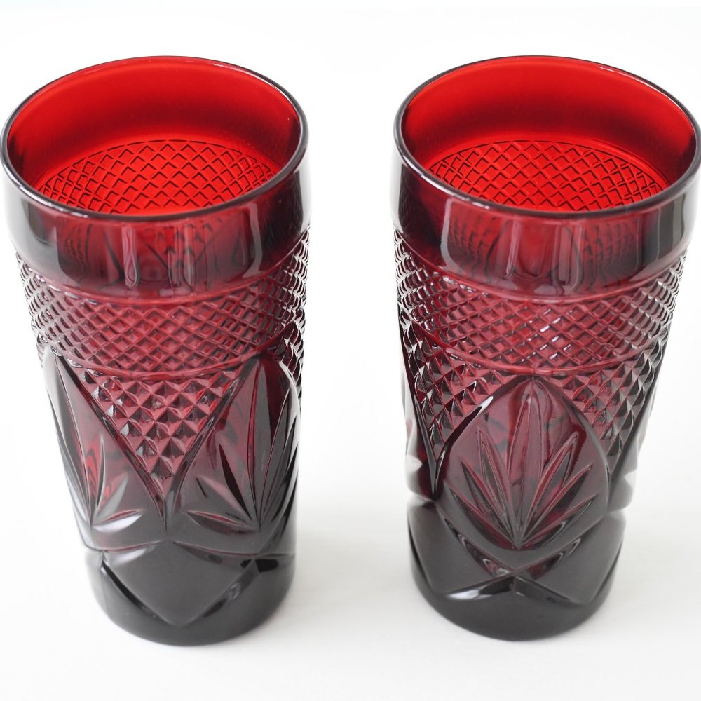 Dark Red Tiki Glass